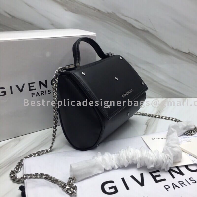 Givenchy Nano Pandora Box Bag In Black Calfskin SHW 28139